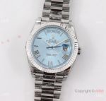 Swiss Clone Rolex Day-Date Ice Blue dial TWS 2836 40mm Watch New President Strap